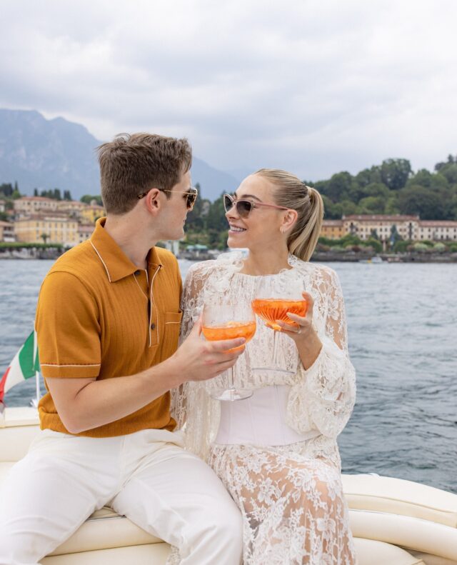 The Aperol Shoot! 🍊 Hannah & Chad take to the lake for this stunning pre-wedding photoshoot. ⁠
⁠
Planning and design: @lakecomoweddings⁠
Styling @carrielauren 
Photography: @sarahfalugo.co⁠
Videography: @aaronnovakfilms⁠
Location: @ghtlakecomo⁠
⁠
#TheLakeComoWeddingPlanner #LakeComo #LakeComoWedding #Wedding #WeddingInspiration #LakeComoWeddings #LagodiComo