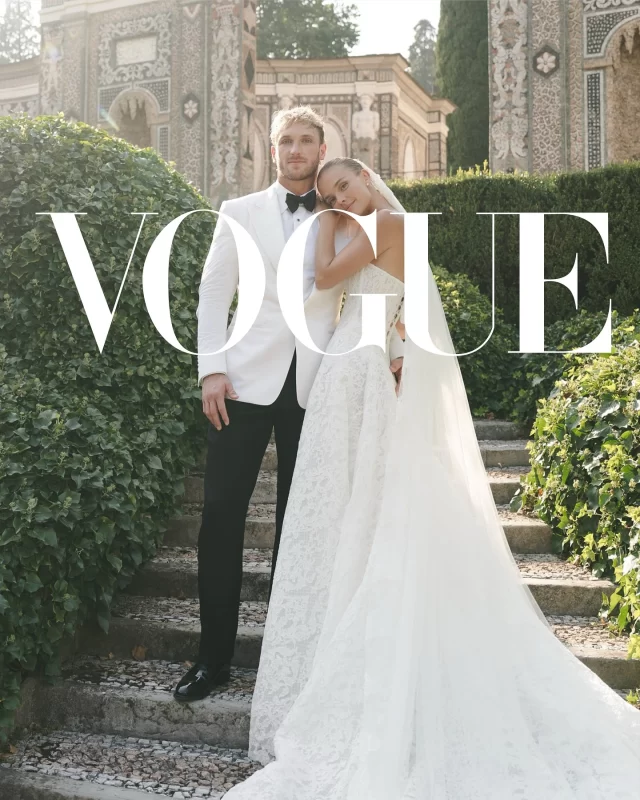 #EDITORIALS 

Highlighting Nina Agdal and Logan Paul’s wedding celebration in Vogue France.